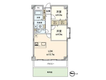 リバーサイド国立 間取図(平面図)
