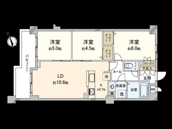 ベルジュール国立 間取図(平面図) ベルジュール国立 間取図(平面図)