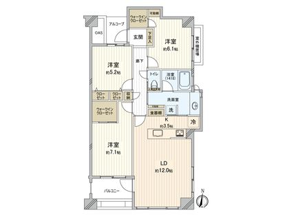 ダイアパレス国分寺鷹の台Ⅱ 間取図(平面図)
