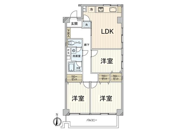 イトーピア国立マンション 間取図(平面図) イトーピア国立マンション 間取図(平面図)