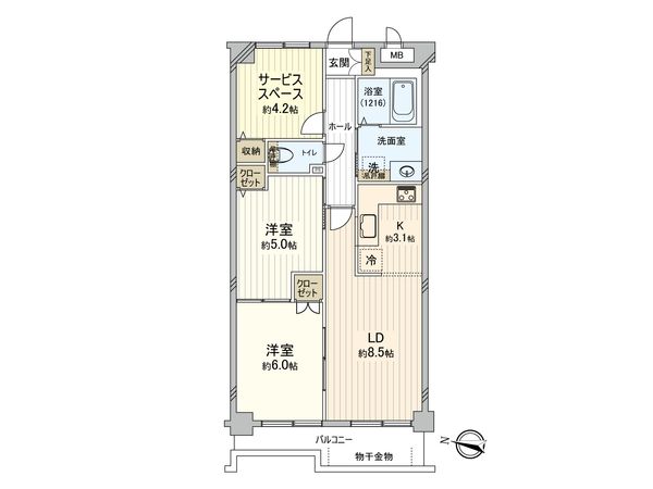 ベルジュール国立西 間取図(平面図) ベルジュール国立西 間取図(平面図)