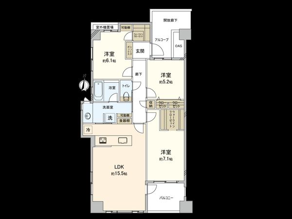 ダイアパレス国分寺鷹の台Ⅱ 間取図(平面図) ダイアパレス国分寺鷹の台Ⅱ 間取図(平面図)