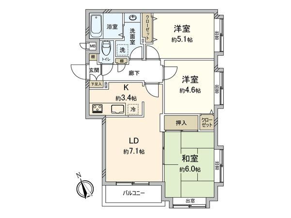 シティコーポパルナス国立 間取図(平面図) シティコーポパルナス国立 間取図(平面図)