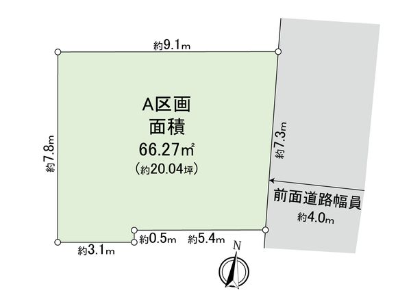 東大和市向原6丁目 土地 A区画 区画図