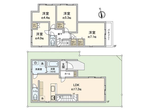 小金井市緑町5丁目 土地 1区画 建物プラン例 (間取り図) 小金井市緑町5丁目 土地 1区画 建物プラン例 (間取り図)