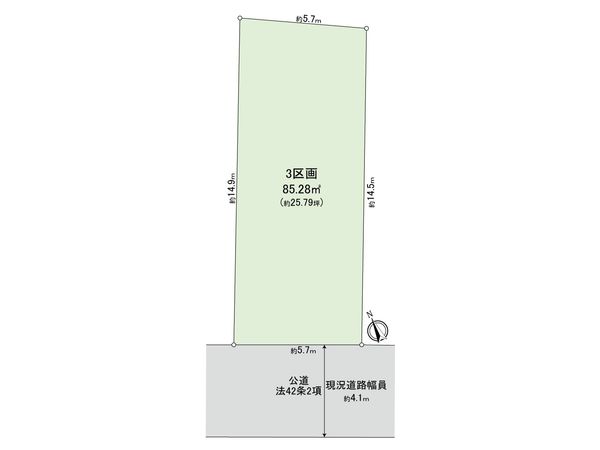 小金井市前原町1丁目 土地 3区画 区画図