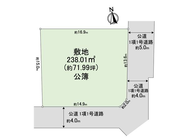 小金井市梶野町3丁目 土地 区画図