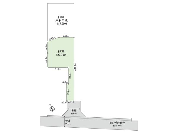 小金井市中町1丁目 土地 2区画 区画図 小金井市中町1丁目 土地 2区画 区画図