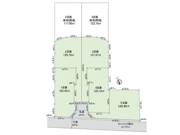 小金井市中町1丁目 土地 3区画 全体区画図