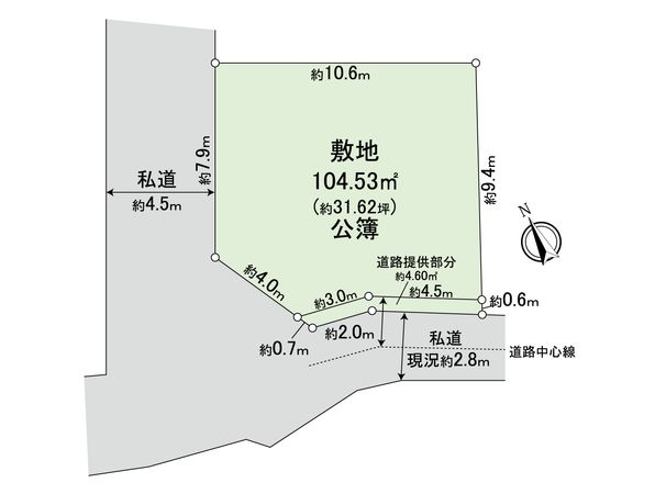 小金井市中町4丁目 土地 区画図 小金井市中町4丁目 土地 区画図