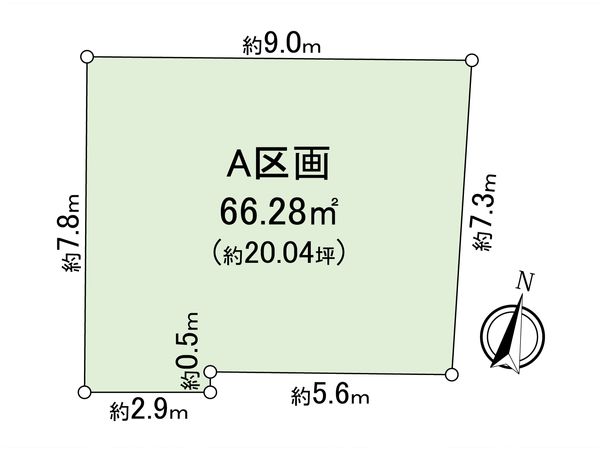 東大和市向原6丁目 土地 A区画 区画図 東大和市向原6丁目 土地 A区画 区画図