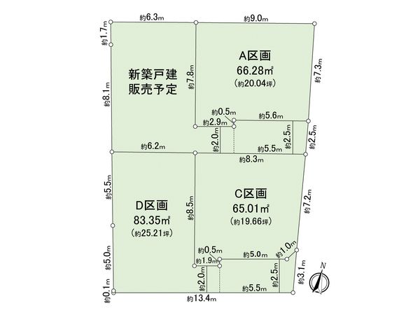 東大和市向原6丁目 土地 C区画 全体区画図 東大和市向原6丁目 土地 C区画 全体区画図