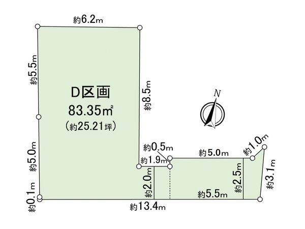東大和市向原6丁目 土地 D区画 区画図 東大和市向原6丁目 土地 D区画 区画図