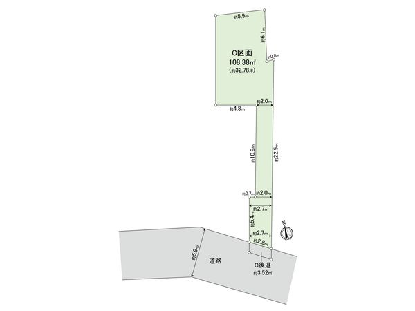 小金井市貫井南町4丁目 土地 C区画 区画図 小金井市貫井南町4丁目 土地 C区画 区画図