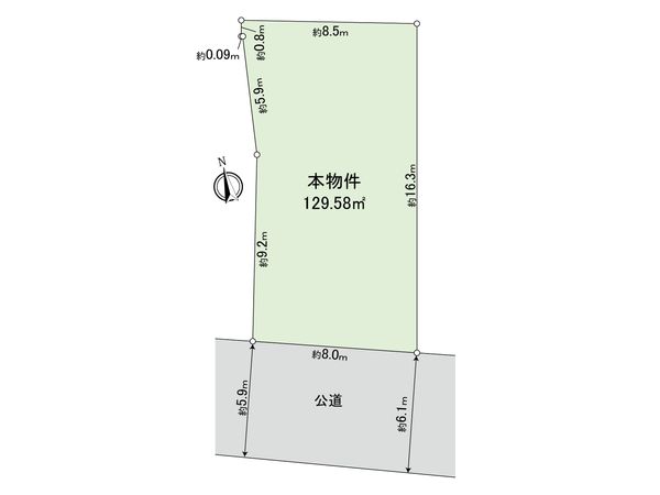 小金井市本町5丁目 土地 A区画 区画図 小金井市本町5丁目 土地 A区画 区画図