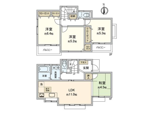 小平市上水南町3丁目 戸建 間取図(平面図)