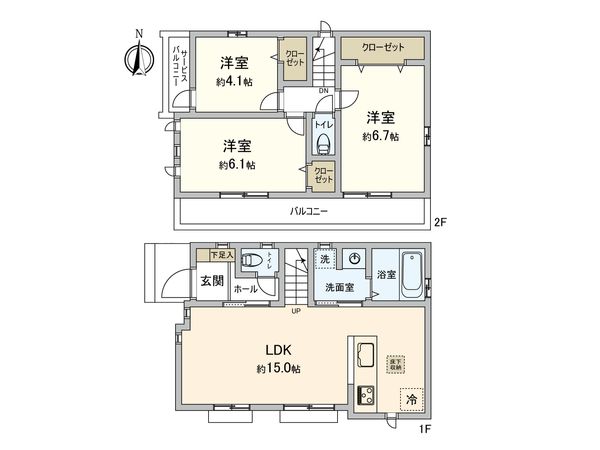小金井市桜町1丁目 新築戸建 A号棟 間取図(平面図)