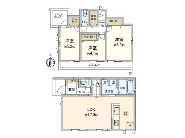 小金井市桜町1丁目 新築戸建 B号棟 間取図(平面図)