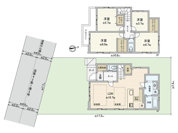 西東京市向台町6丁目 新築戸建 1号棟 間取図(平面図) 西東京市向台町6丁目 新築戸建 1号棟 間取図(平面図)