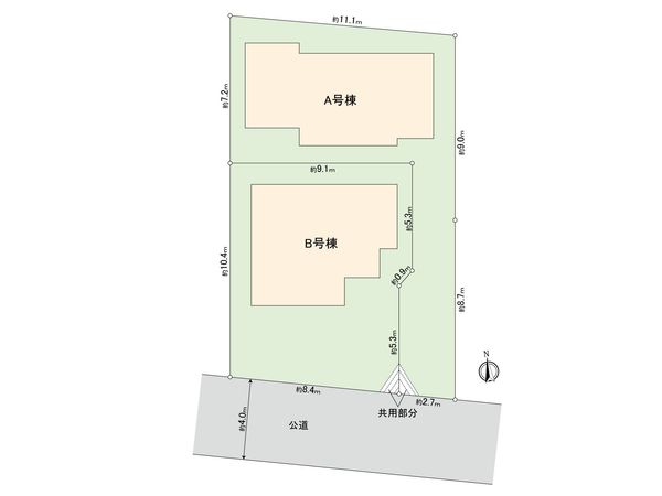 小平市上水南町4丁目 新築戸建 A号棟 全体区画図 小平市上水南町4丁目 新築戸建 A号棟 全体区画図