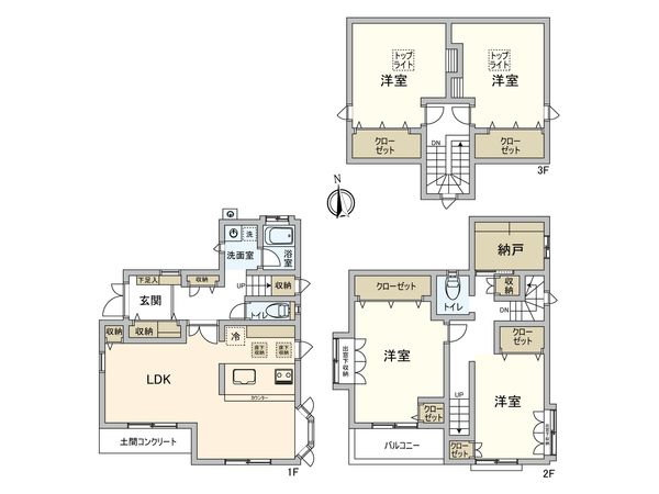 小金井市梶野町3丁目 戸建 間取図(平面図) 間取図(平面図)
