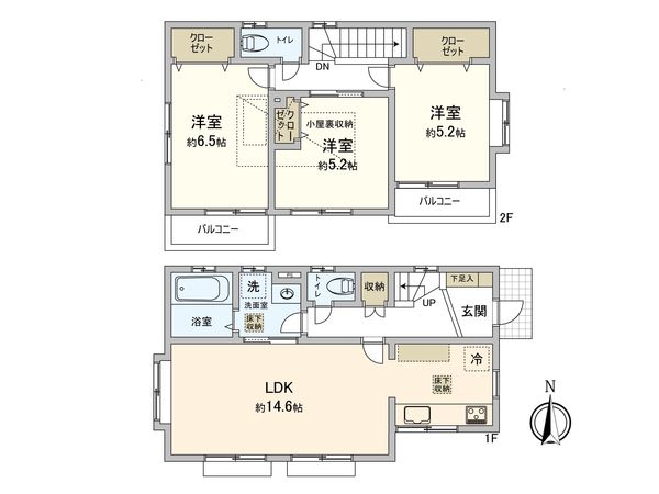 小平市御幸町 戸建 間取図(平面図) 間取図(平面図)