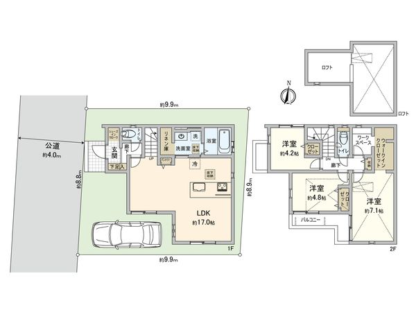 練馬区西大泉5丁目 新築戸建 間取図(平面図) 間取図(平面図)