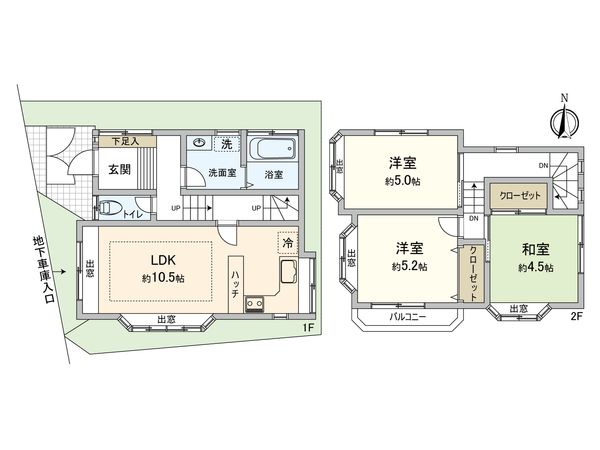 国分寺市東元町4丁目 戸建 間取図(平面図)