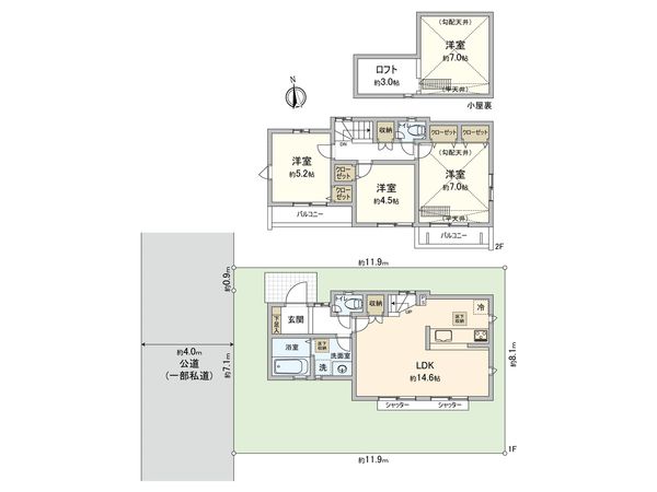 小金井市東町5丁目 戸建 間取図(平面図)