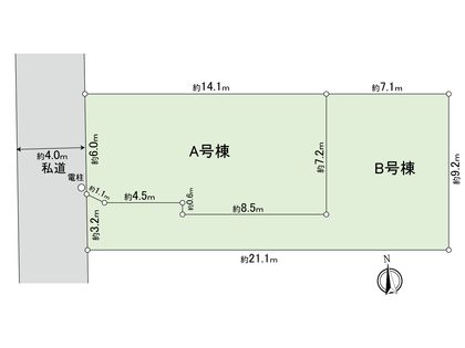 小金井市東町5丁目 新築戸建 B号棟 全体区画図