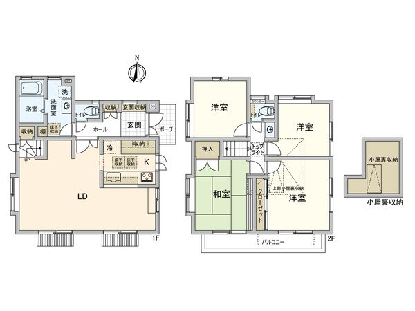 小金井市桜町1丁目 戸建 間取図(平面図) 小金井市桜町1丁目 戸建 間取図(平面図)