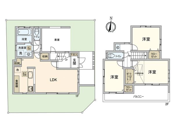 小金井市中町2丁目 戸建 間取図(平面図) 小金井市中町2丁目 戸建 間取図(平面図)