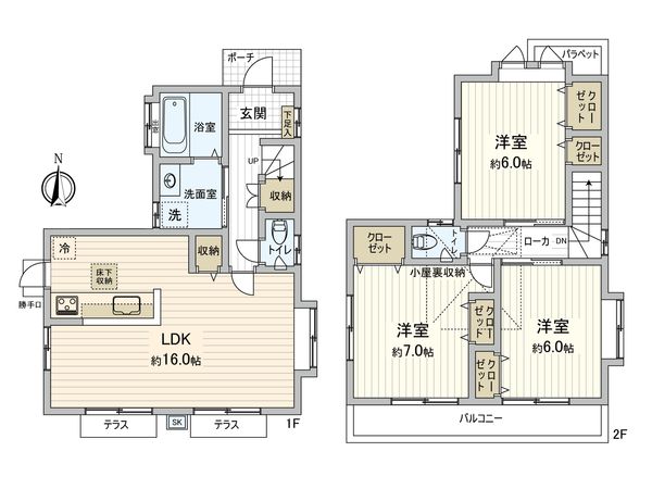 府中市武蔵台3丁目 戸建 間取図(平面図) 府中市武蔵台3丁目 戸建 間取図(平面図)