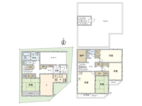小金井市本町1丁目 戸建 間取図(平面図) 小金井市本町1丁目 戸建 間取図(平面図)
