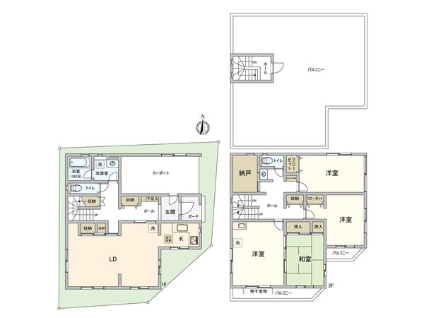小金井市本町1丁目 戸建 間取図(平面図) 小金井市本町1丁目 戸建 間取図(平面図)