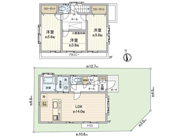 小金井市貫井南町1丁目 戸建 間取図(平面図)