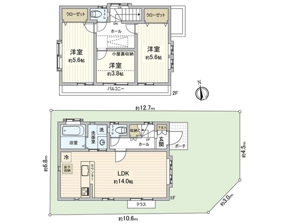 小金井市貫井南町1丁目 戸建 間取図(平面図) 小金井市貫井南町1丁目 戸建 間取図(平面図)