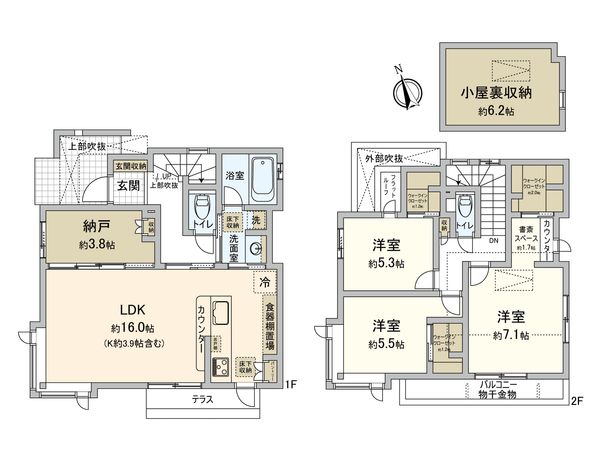 小金井市貫井北町5丁目 戸建 間取図(平面図) 小金井市貫井北町5丁目 戸建 間取図(平面図)