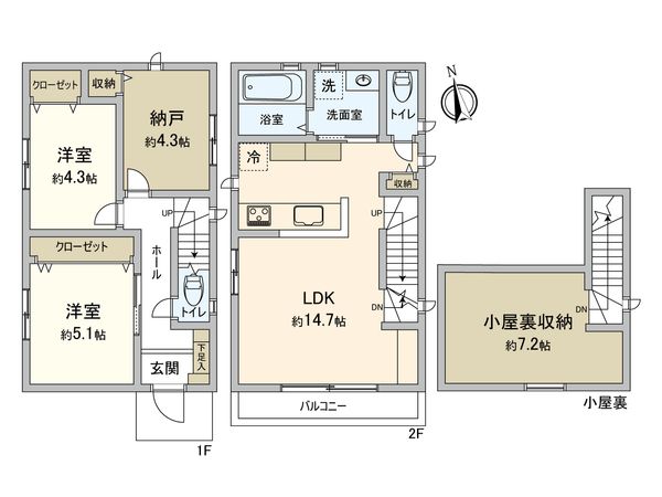 小金井市前原町1丁目 新築戸建 間取図(平面図) 小金井市前原町1丁目 新築戸建 間取図(平面図)