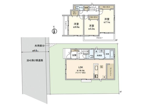 小金井市貫井北町2丁目 新築戸建 2号棟 間取図(平面図) 小金井市貫井北町2丁目 新築戸建 2号棟 間取図(平面図)