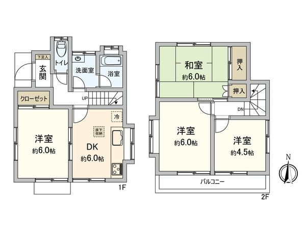 小金井市貫井南町5丁目 戸建 間取図(平面図) 小金井市貫井南町5丁目 戸建 間取図(平面図)