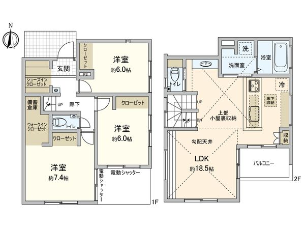 小金井市貫井北町5丁目 新築戸建 間取図(平面図) 小金井市貫井北町5丁目 新築戸建 間取図(平面図)