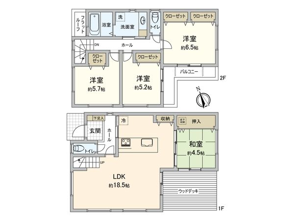 小金井市貫井南町2丁目 新築戸建 2号棟 間取図(平面図) 小金井市貫井南町2丁目 新築戸建 2号棟 間取図(平面図)