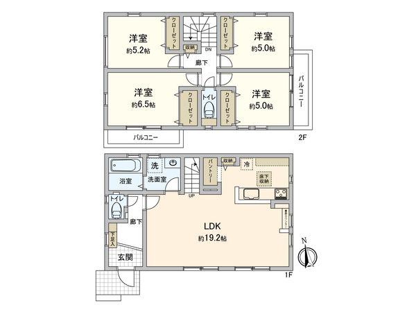小平市回田町 新築戸建 間取図(平面図) 小平市回田町 新築戸建 間取図(平面図)