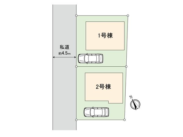 小金井市前原町2丁目 新築戸建 1号棟 全体区画図 小金井市前原町2丁目 新築戸建 1号棟 全体区画図