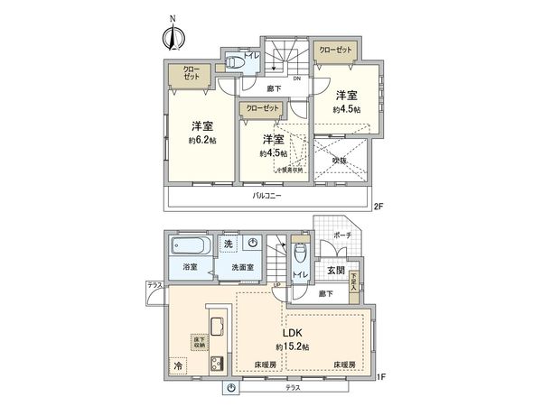 小金井市本町4丁目 戸建 間取図(平面図) 小金井市本町4丁目 戸建 間取図(平面図)
