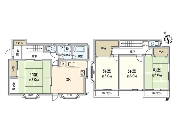 小金井市貫井北町5丁目 戸建 間取図(平面図) 小金井市貫井北町5丁目 戸建 間取図(平面図)