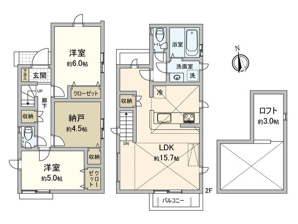 小金井市貫井南町5丁目 新築戸建 間取図(平面図) 小金井市貫井南町5丁目 新築戸建 間取図(平面図)