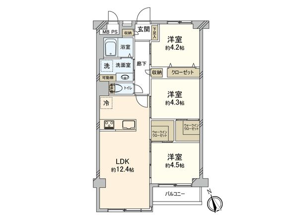 パレ武蔵小金井 間取図(平面図) 間取図(平面図)