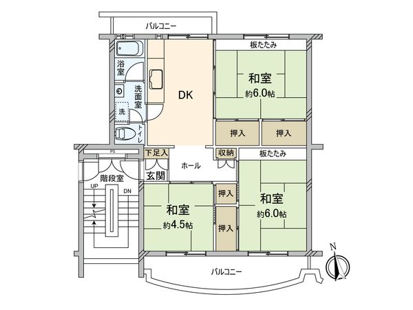 東村山青葉町住宅 3号棟 間取図(平面図) 間取図(平面図)